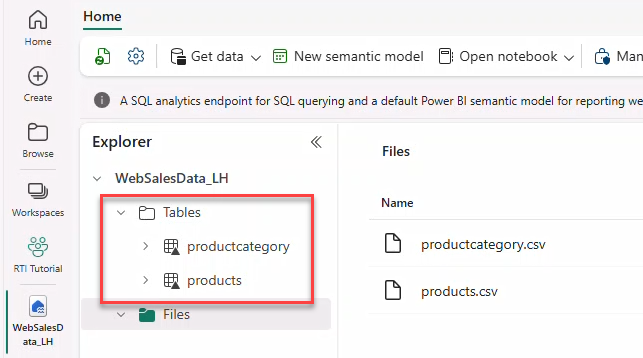 Delta tables created